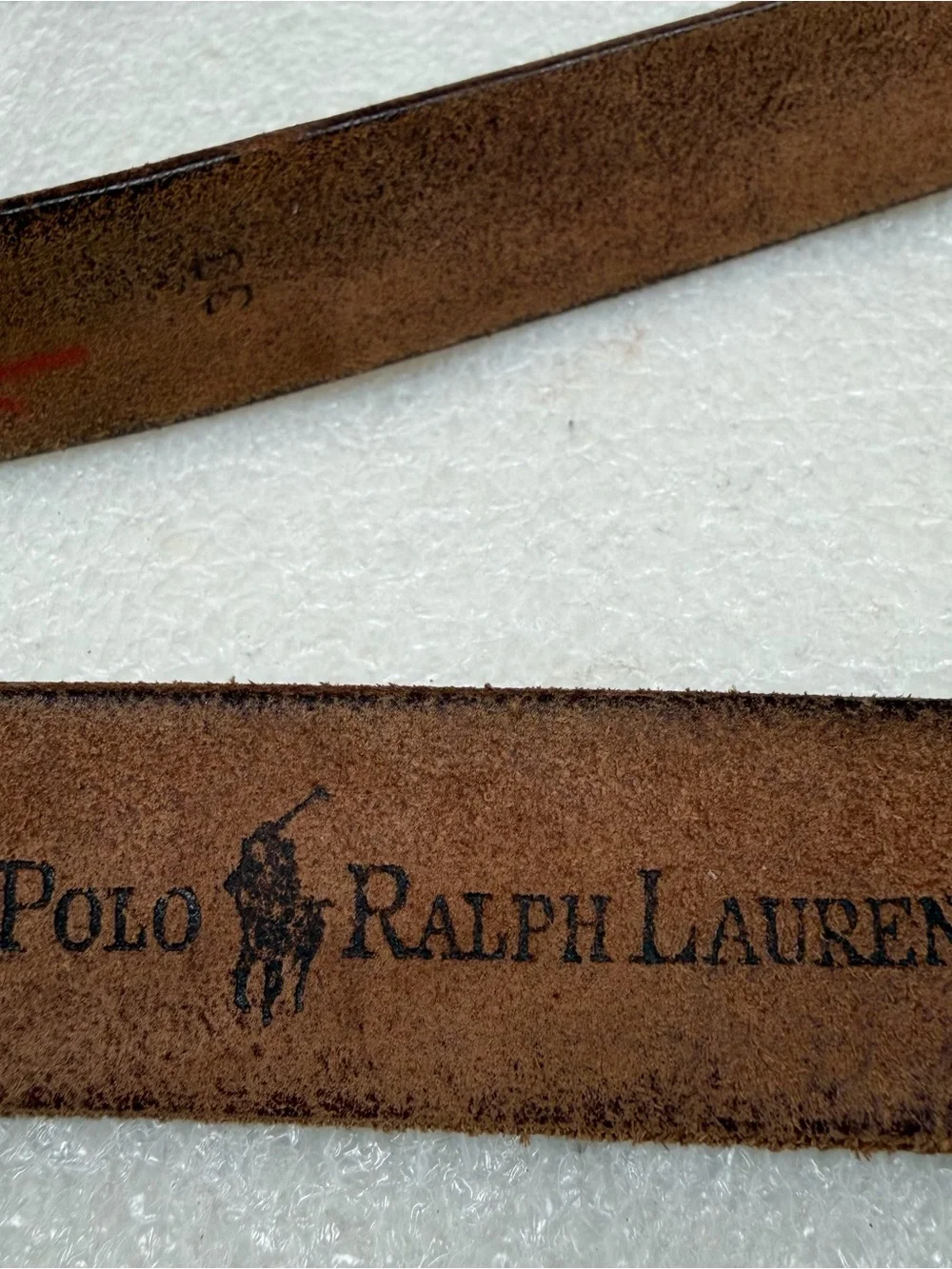 Vintage Polo Ralph Lauren Men’s 38 Brown Leather Clasp And D-Ring Belt note